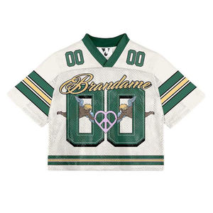 Factory Custom Printed Design Oversized Mesh Jersey Unisex Retro Soccer Boxy Cropped Top Jersey Blank Football Fashion <b>Tshirts</b> - Product Image 5