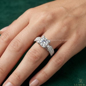 Luxury 9K 10K 14K 18K White Gold Round Cut Moissanite Engagement Ring for Women with IGI Certificate - Product Image 5