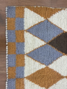 Tapis de sol en laine noué à la main, à poils longs, à motifs géométriques, antidérapant, style marocain - Product Image 5