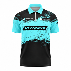 Polo à col zippé personnalisé pour équipe de drag racing, unisexe, séchage rapide, uniforme de sport automobile de descente, grande taille, OEM - Product Image 4
