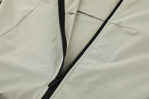 Men Windproof Hooded Zipper <b>Jacket</b> Long Sleeve Sporty Solid Color Autumn Polyester Outerwear - Product Image 4