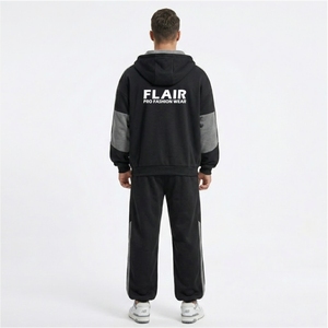 Custom Men’s <b>Oversized</b> Geometric Tracksuit | Drop Shoulder Tech-Style Hoodie & <b>Jogger</b> Set - Product Image 2