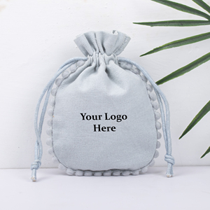 Reusable Recyclable Cotton <b>Drawstring</b> Storage Pouch Bag with Custom Logo Print for Jewelry Gift & Craft Bags - Product Image 5