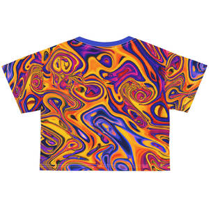 เสื้อยืดครอปท็อปผู้หญิง ระบายอากาศได้ดี สวมใส่สบายๆ ในฤดูร้อน คอกลม พิมพ์โลโก้ได้ตามต้องการ สไตล์ฮิปฮอป คลับ  สีสันปรับแต่งได้ - Product Image 4