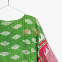 Nouveauté, robe kimono ethnique multicolores de style bohème vintage, veste en coton Kantha faite à la main