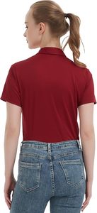 Polo décontracté unisexe en gros, chemise sportive à manches courtes, séchage rapide, respirante, en polyester à motif à pois pour femmes - Product Image 5