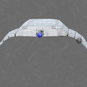 Montre de luxe classique pour homme, cadran carré en verre, squelette, diamants Moissanite, mouvement à quartz ETA, acier inoxydable, mode affaires, 20 mm - Product Image 4