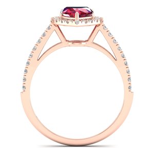REYES Wholesale Price 14K Solid Gold Diamond Engagement Halo <b>Ring</b> For Women Heart Cut 0.75 Carat Ruby Gemstone <b>Ring</b> - Product Image 4