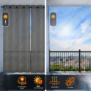 Rideaux d'extérieur gris hydrofuges 2026 MM en polyester teint en masse de qualité supérieure pour terrasses et balcons – Vente chaude - Product Image 3