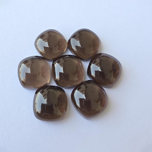 Natural Smoky Quartz Cabochon Square <b>Cushion</b> Shape Calibrated Loose Gemstone Custom Sizes Available - Product Image 1
