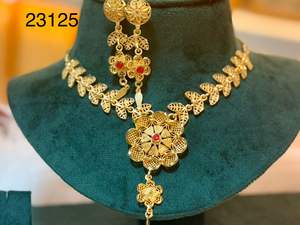 Nouveauté MOLL JEWELLERS – Parure florale tendance en alliage plaqué or 24 carats avec zircon, collier et boucles d'oreilles, cadeau de mariage pour femme, 0,3 m - Product Image 5