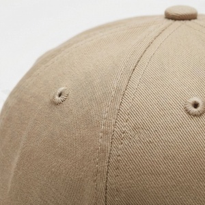 Beige 6-Panel <b>Baseball</b> <b>Cap</b> with Embroidered Logo Front Panel Fitted Unisex Casual Hat 100% Cotton Adult Size 58-60CM - Product Image 5