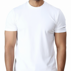 100% Combed Cotton Unisex 160GSM Round Neck T shirt Neck Solid <b>White</b> Casual Wear Inner Wear Base Layer Blank <b>Tee</b> Low MOQ India - Product Image 2