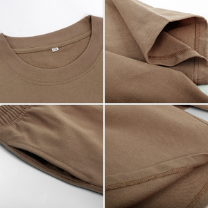 Conjunto Deportivo de Verano de Alta Calidad 100% Algodón, Camiseta y Pantalones Cortos con Logotipo Bordado Personalizado, Ropa Casual de Verano para Hombre - Product Image 4