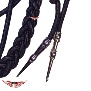 <b>Black</b> Aiguillette Shoulder Twisted Aiguillette with Metallic Silver Tip - Product Image 5