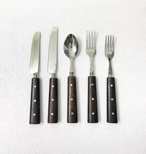 Modern <b>Flatware</b> <b>Set</b> With Ivory Resin Handles 5 Piece Cutlery Dishwasher Safe High Mirror Polish - Product Image 3