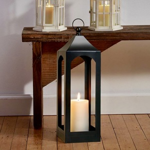 Factory Direct Trending Style Home and Outdoor Decorative <b>Black</b> Metal Candle Holder <b>Lantern</b> - Product Image 2