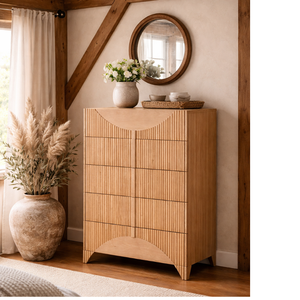 Hot Seller Modern Tallboy Cabinet Minimalist Style Eco-Friendly For Hotel <b>Oak</b>/Pine/Acacia Solid Wood Made In Vietnam Factory - Product Image 1