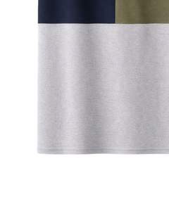 Polo de manga corta para hombre, personalizado por el fabricante, con media cremallera, en bloques de color gris claro, azul marino y verde oliva, tejido informal, OEM. - Product Image 4