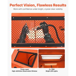 "245 Gallon Heavy Duty Steel <b>Sandblasting</b> Cabinet with 32 Gallon Media Hoarding & Manual Cleaning" - Product Image 5