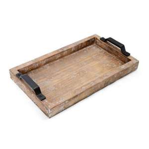 Grand plateau rectangulaire en bois pour le petit-déjeuner, avec poignée en corde, fait main, plateau de luxe pour les fournitures de restaurant - Product Image 3