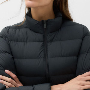 Winters Stand Collar <b>Ladies</b> New Jacket Two Side Pockets Breathable Plus Size Full Zipper Long Sleeve Winters Puffer Jackets - Product Image 4