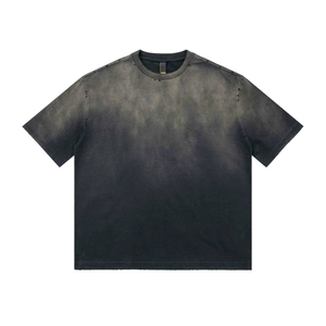 Haunted Night Scene Long <b>Sleeve</b> Laser Cut Halloween Tee Vintage Wash Oversized Streetwear - Product Image 2