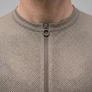 Maillot de cyclisme pour femme à manches trois quarts, séchage rapide, fermeture éclair intégrale, maille respirante, 100% polyester, haut de sport gris à motifs - Product Image 4
