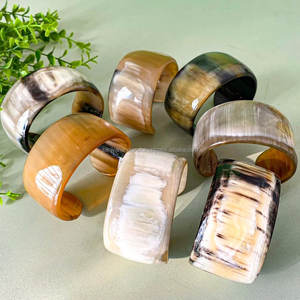 Natural <b>Buffalo</b> <b>Horn</b> Cuff Bracelet Boho Animal Style Wide Bracelet with Handicraft Technique Polished Natural Crafts - Product Image 4