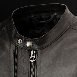 Wholesale Men's Winter <b>Jackets</b> Genuine <b>Sheepskin</b> Leather Slim Fit Motorcycle Perforated Design Stand Breathable Windproof Made - Product Image 5