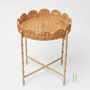 TOP SELLING Sustainable Rattan Display <b>Shelf</b> for Living Room Bedroom Handmade Wicker Storage Organizer with Boho Style - Product Image 3