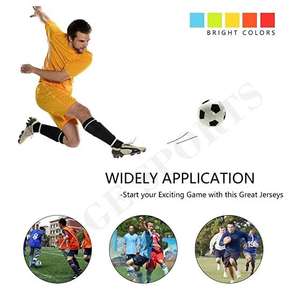 Gilets d'entraînement de basket-ball Football Scrimmage Pennies en maille de sport personnalisés bon marché Bavoirs de football réversibles - Product Image 4