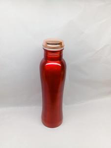 Copper Hammered Finish 500ml Eco-Friendly Outdoor Water <b>Bottle</b> for Camping Travel Sports Dishwasher Safe Price From India - Product Image 2