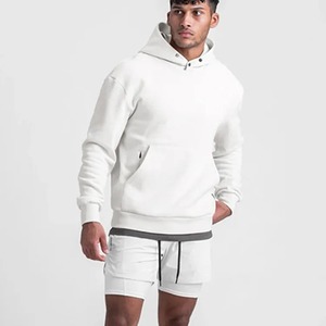 Conjunto de Dos Piezas de Sudadera con Capucha y Pantalones Cortos de Color Liso, Sudadera Holgada de Felpa, Pantalones Cortos con Cintura Elástica, Chándal - Product Image 6