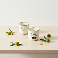 Tasse à thé en porcelaine fine de qualité supérieure 3460983CUPD-0.2 NOUVELLE 200ml Réutilisable avec motif OLIVE BRANCH & FRUIT Mignon