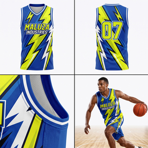 MALUZA INDUSTRIES Vente en gros d'usine Maillots de basket-ball d'équipe Maluza par sublimation Séchage rapide Respirant Anti-humidité Réversible - Product Image 5