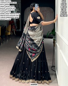 Eshaal Lehenga Choli Morado Largo hasta el Suelo con Bordado Bhandhani Tradicional de Secado Rápido y Protección Solar para Diwali/Fiestas Vichitra - Product Image 5