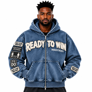 Pull à capuche surdimensionné pour homme Ready to Win Industries, en jersey imperméable, écologique, respirant, avec poche en coton, idéal pour l'hiver - Product Image 6