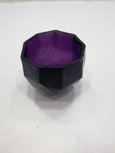 Modern Geometric Glass <b>Vase</b> Purple Octagonal Tabletop Decor <b>Unique</b> Design - Product Image 2