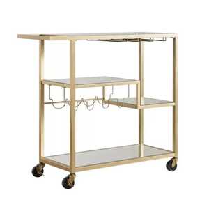 Minimalist Black Round Metal Bar <b>Cart</b> 3 Tier Tiered Rolling Service <b>Trolley</b> Industrial Kitchen Storage Rack Beverage <b>Cart</b> - Product Image 4