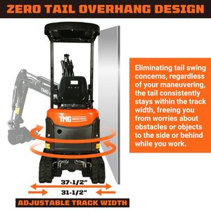 Mini Escavatore Compatto TMG MVE12 1200 KG con 8 Opzioni di Peso Operativo - Fuori Produzione - Non Più Disponibile - Product Image 4