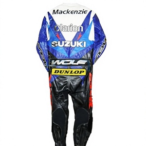 Traje de Carreras Niall Mackenzie WSBK Suzuki 1 Pieza de Cuero Vacuno/Canguro para Moto de Pista/Conducción/Monos de Moto para Motociclistas - Product Image 2