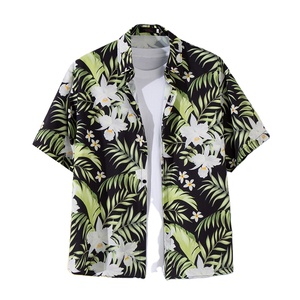 Camisa Hawaiana de Manga Corta para Hombre, Verano, Casual, Cómoda, Transpirable, Popelina Floral, Diseño Personalizado ODM, Estampado, Holgada, para Playa - Product Image 3