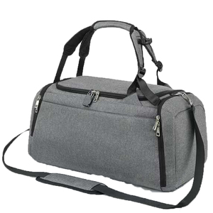 Wholesale Unisex Gray Polyester Gym Duffel Bag with <b>Adjustable</b> <b>Strap</b> and Interior Compartment 30-40L Casual Style Zipper Closure - Product Image 2