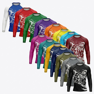 Camiseta Deportiva de Compresión de Manga Larga para Hombre, para Boxeo, Lucha, Gimnasio, Running, Secado Rápido, Spandex - Product Image 1