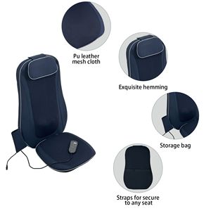 เบาะนวดหลังชิอัตสึสีน้ำเงินเข้มพร้อมคุณสมบัติการนวดและความร้อน - Product Image 4