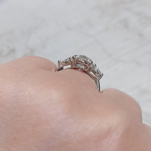 Brilliant 3 Carat Oval Cut Diamond Engagement <b>Ring</b> White Gold Platinum Plated 14k IGI Certified Classic Unisex Jewelry - Product Image 2