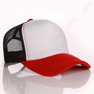 SIBRIN Custom 5 Panel Trucker Hat <b>White</b> Orange Mesh Cap Curved Brim Motorsport Skateboarding Outdoor Streetwear Casual Sports - Product Image 6