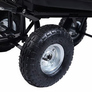 Carretilla de Polietileno Resistente de 7.0 Pies Cúbicos, Capacidad de 300 kg, Neumáticos Neumáticos de 10 Pulgadas para Transportar Leña, Tierra y Estiércol, Color Negro, ODGGAR027 - Product Image 6