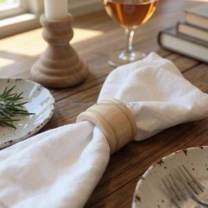 Anneau de serviette en bois de qualité supérieure, best-seller, fait à la main, écologique, décoration de table à manger pour la maison et la cuisine - Product Image 3